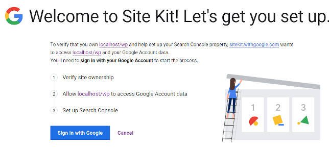 Google SiteKit página - 6 Ferramentas do Google reunidas em um Único Plugin Oficial para Wordpress